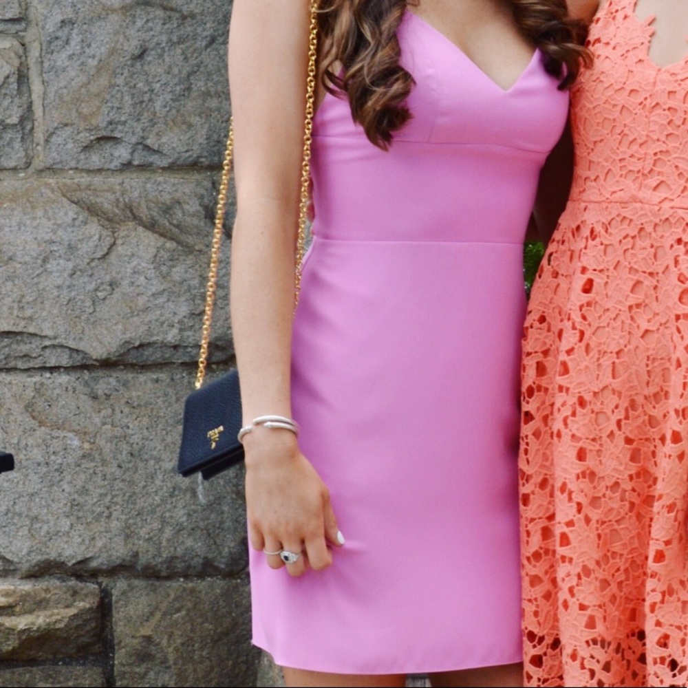 Pink/purple Amanda uprichard mini dress size small! Worn 1 time